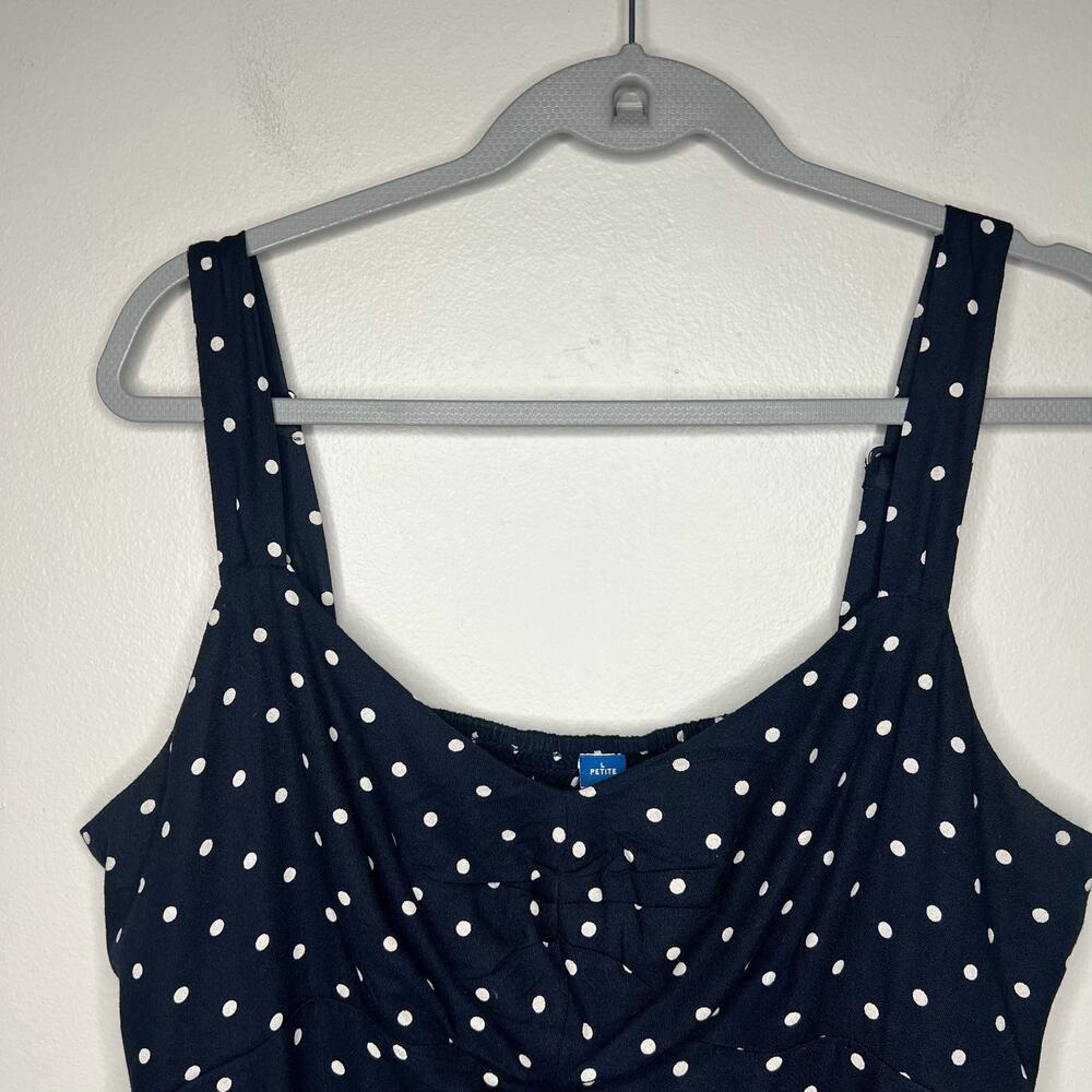 Old Navy Fit & Flare Mini Dress Navy White Polka Dot Women's L Petite Nautical - Picture 4 of 12